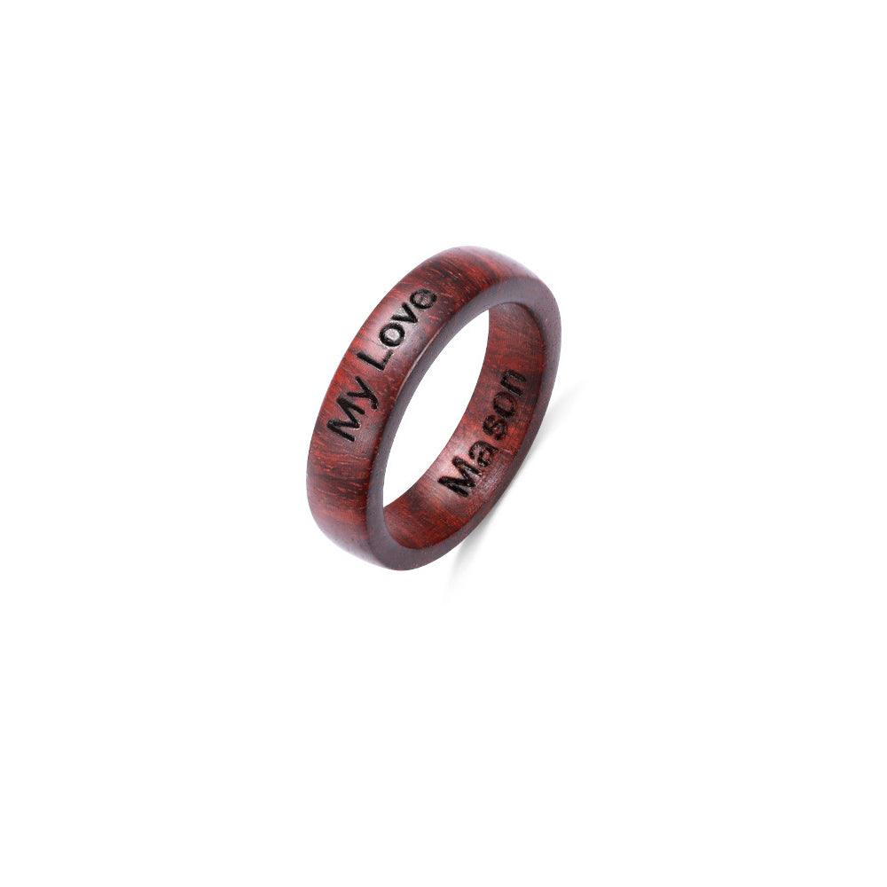 Pterocarpus Ring Engraved Gift Set