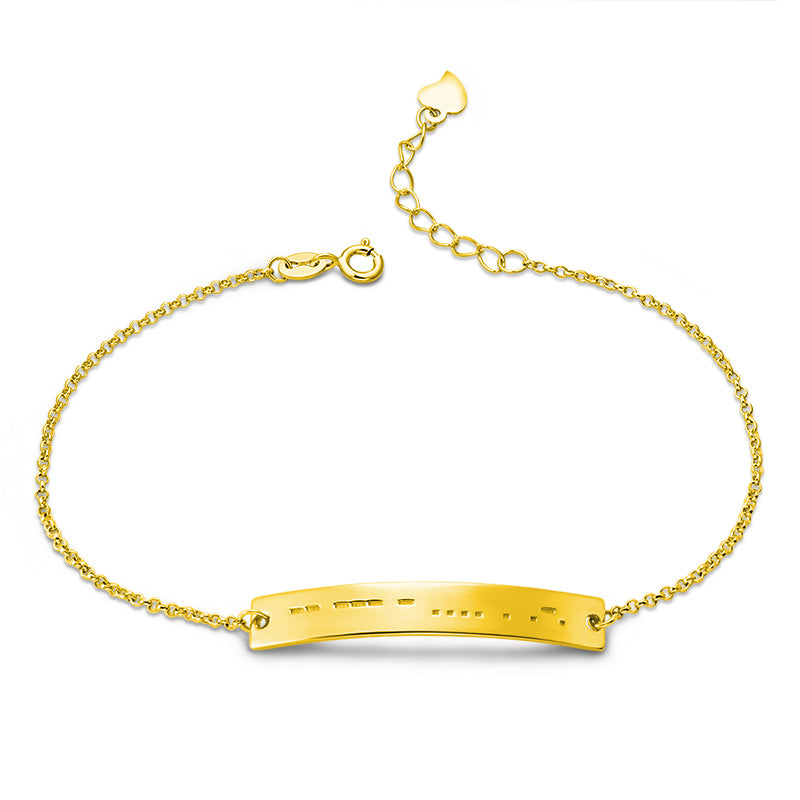 Morse Code Bracelet 18k Gold