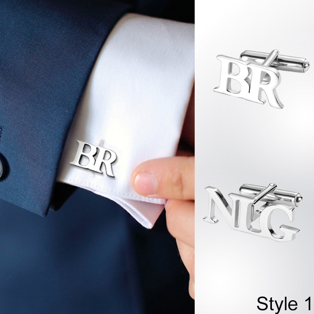 Letter Name Cufflinks Personalized Sterling Silver 925