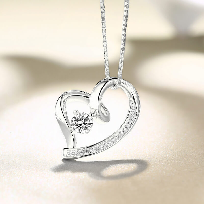 Love In Your Heart Birthstone Necklace Pendant 925 Sterling Silver
