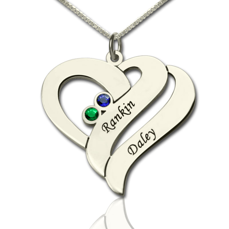 Two Hearts Forever One Necklace Silver