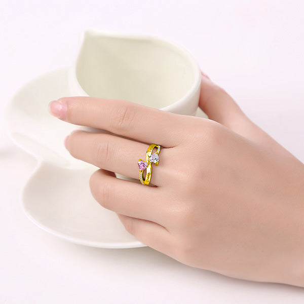 Gold Promise Ring on Hand
