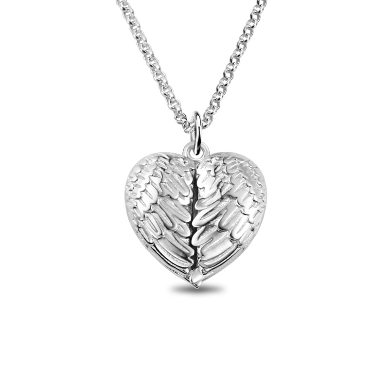 Wings of Love Angel Wing Locket Sterling Silver Heart Photo