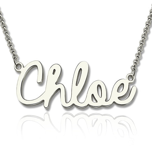 Carrie Name Necklace Cursive Style 925 Sterling Silver