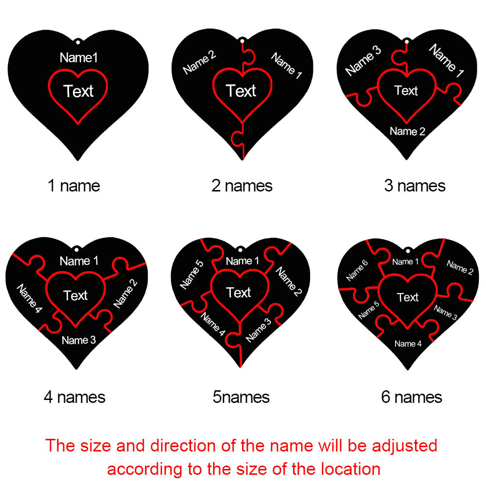Heart Puzzle Necklace Personalized