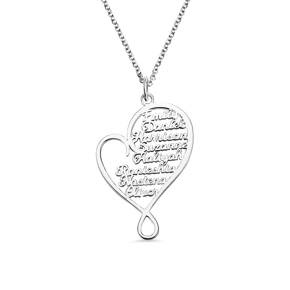 Heart and Hugs Personalized Necklace Sterling Silver 925