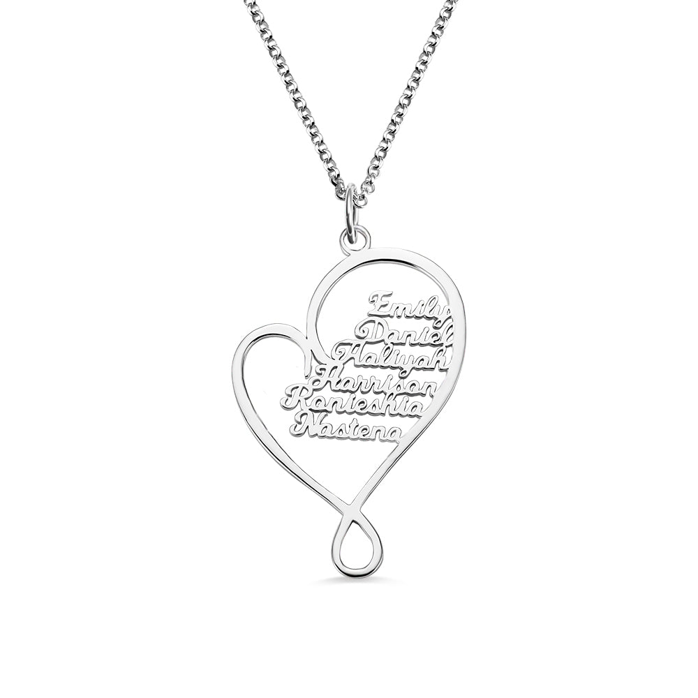 Heart and Hugs Personalized Necklace Sterling Silver 925