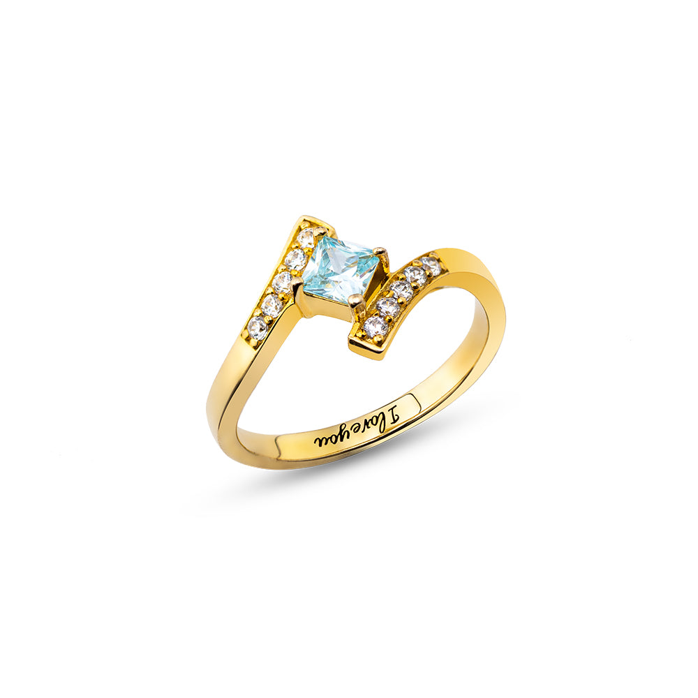 Gold Engraved Promise Ring