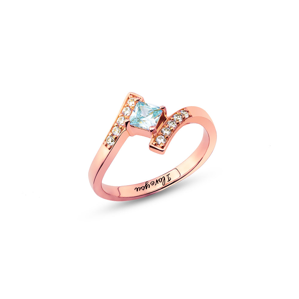Rose Gold Engraved Promise Ring