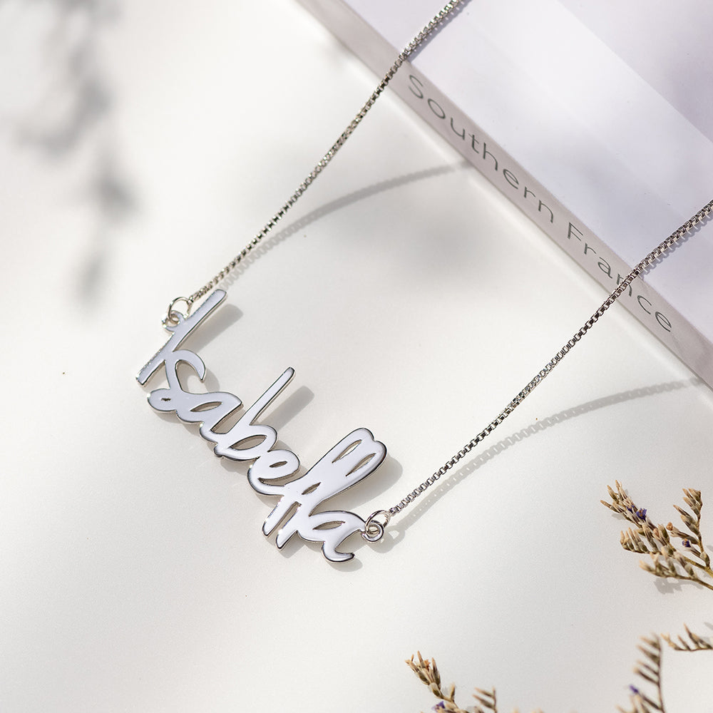 Carrie Name Script Necklace Sterling Silver