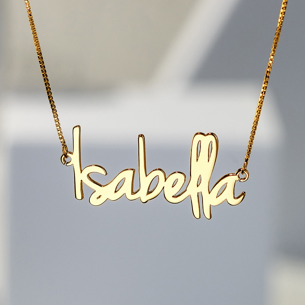 Carrie Name Script Necklace Sterling Silver