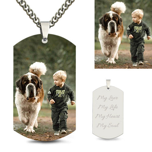 Dog Tag Photo Necklace