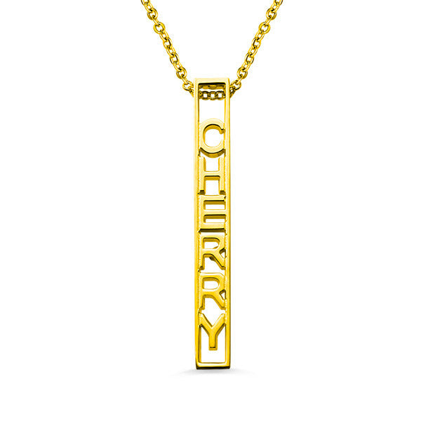 3D Bar Necklace Personalized In 925 Silver