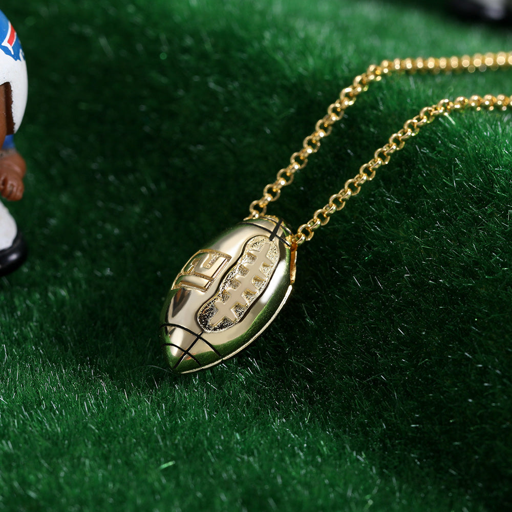Football Necklace Engraved in Gold
