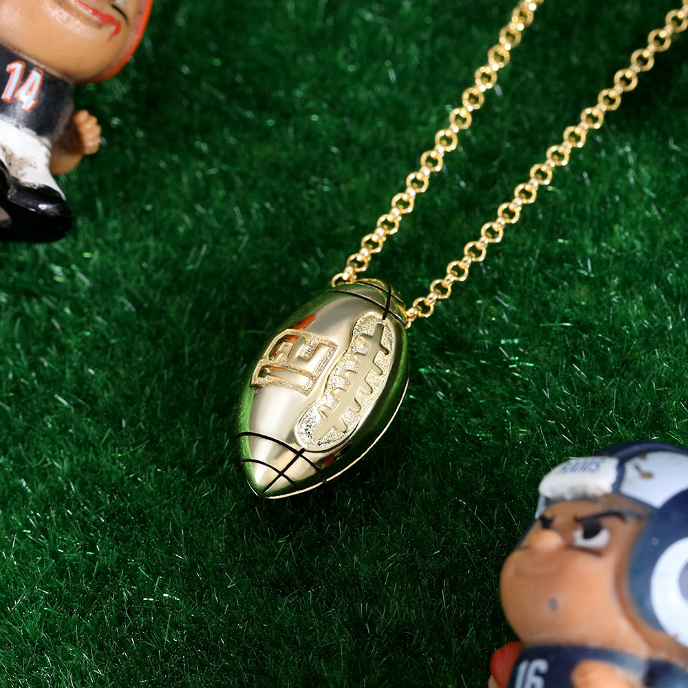 Football Necklace Engraved in Gold