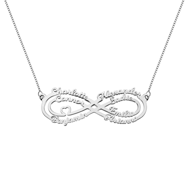 7 Names Infinity Necklace Personalized