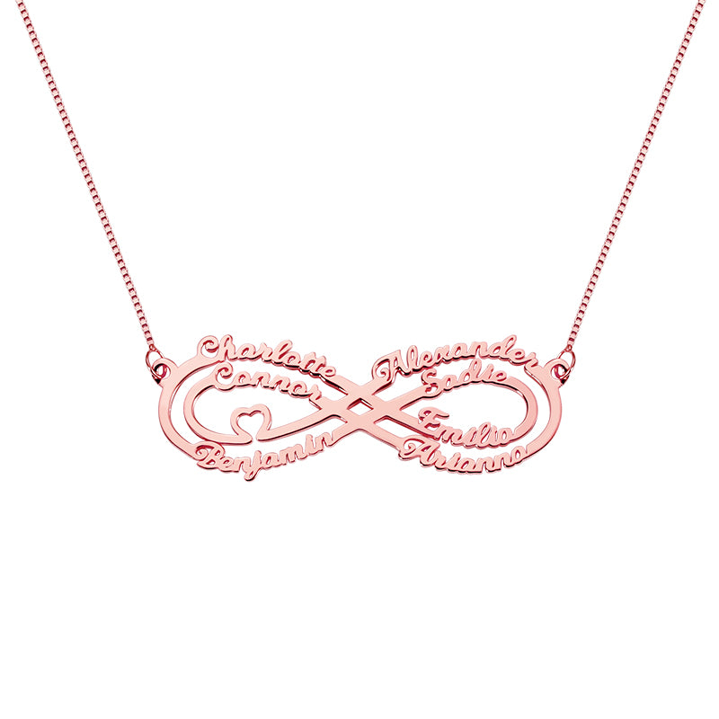 7 Names Infinity Necklace Personalized