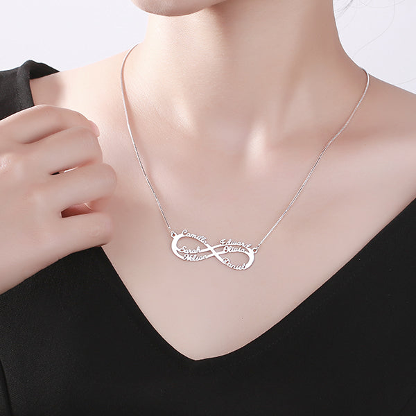 6 Names Infinity Necklace Personalized