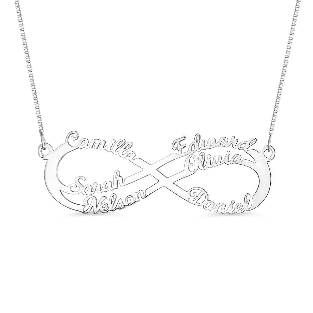 6 Names Infinity Necklace Personalized