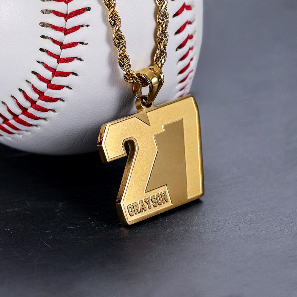 Sports Number Necklace Personalized
