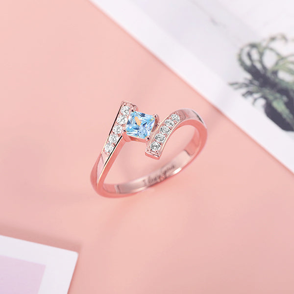 Rose Gold Womens Promise Ring