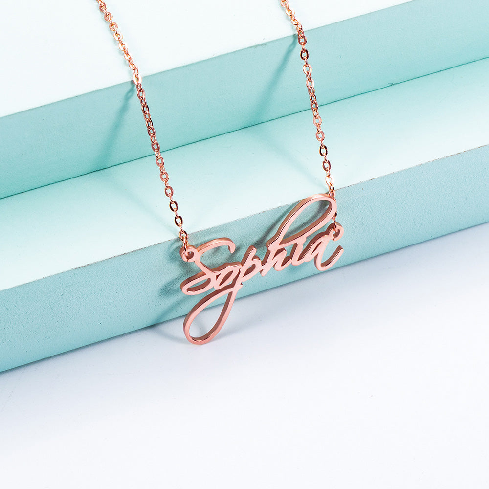 Calligraphy Name Necklace Personalized 925 Silver