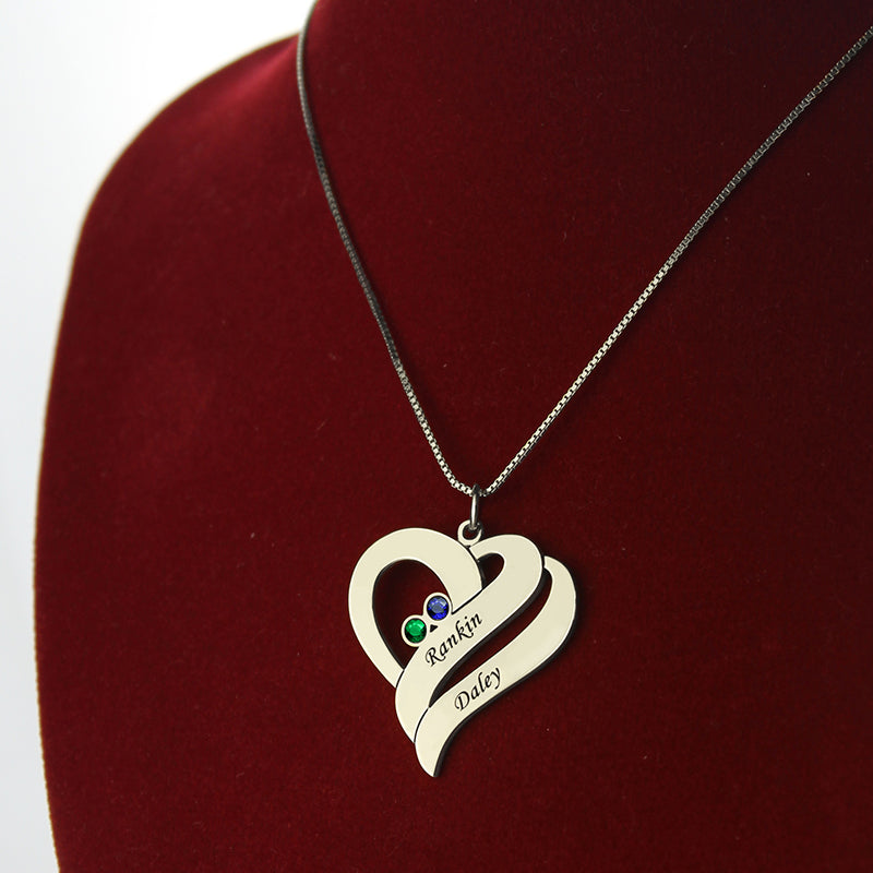 Two Hearts Forever One Necklace Silver
