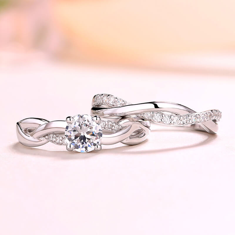 Infinity Love Promise Ring Set Platinum Personalized
