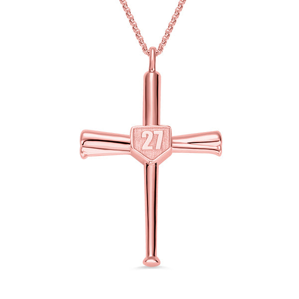 Rose Gold Softball Necklace