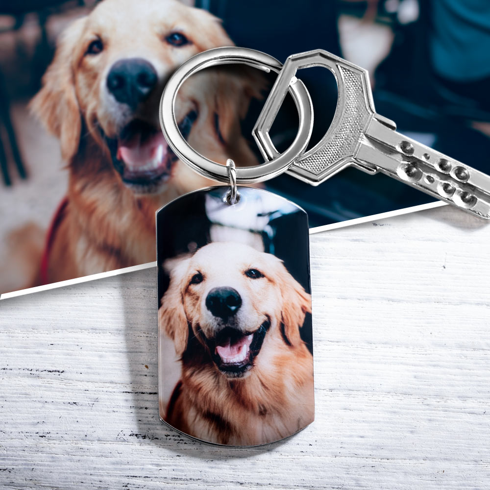 Full Color Spotify Dog Tag Photo Keychain