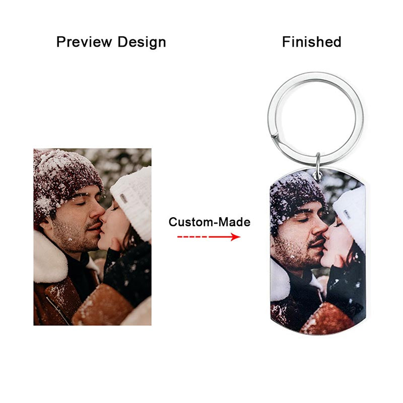 Full Color Spotify Dog Tag Photo Keychain