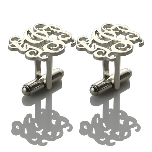 Cufflinks with Personalized Monogram 925 Sterling Silver