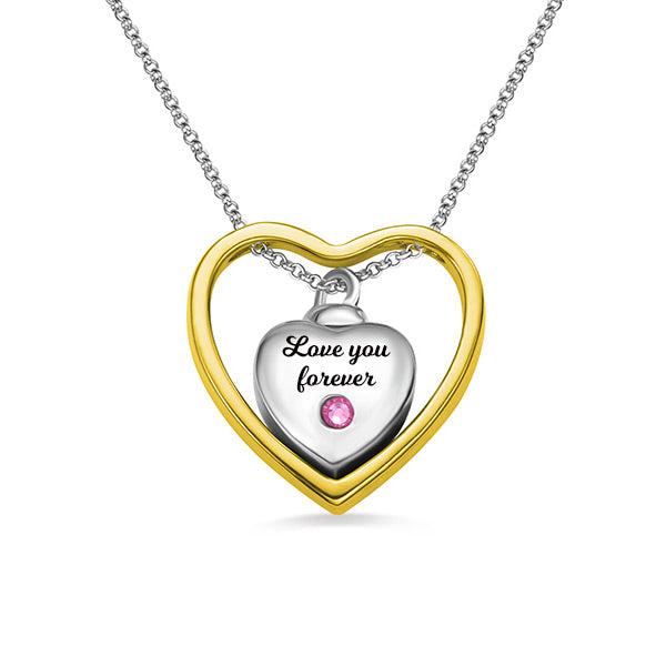 Heart Urn Necklace for Pet Ashes .925 Sterling Silver