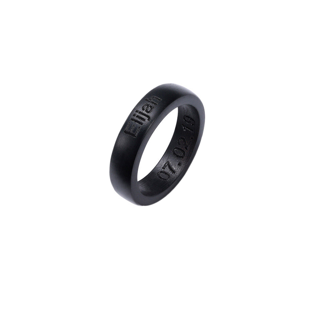 Black Ebony Ring Engraved Gift Set