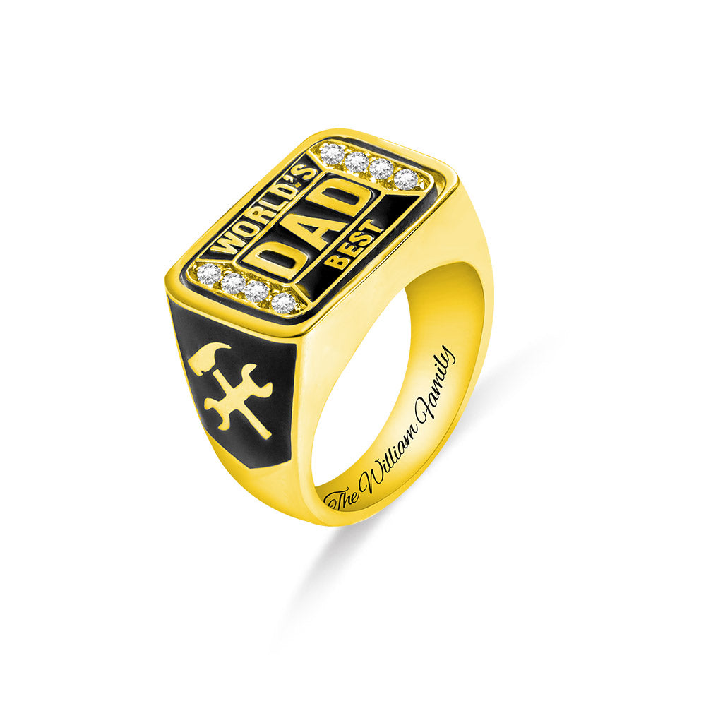 Father Flip Ring in 18K Gold Plating