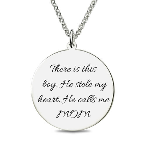 Photo Engraved Pendant Necklace Personalized